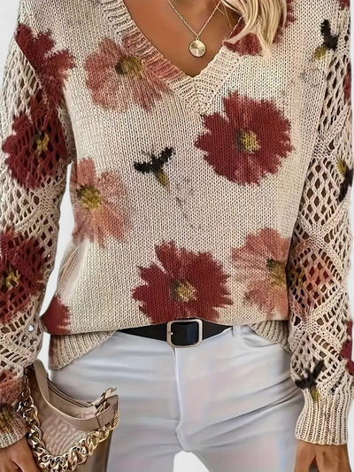 Liza elegant kofta med blommönster