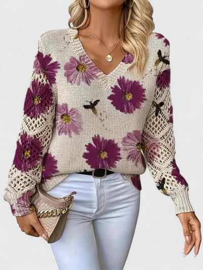 Liza elegant kofta med blommönster