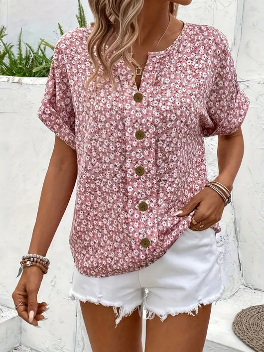 Annika blus med knappslå