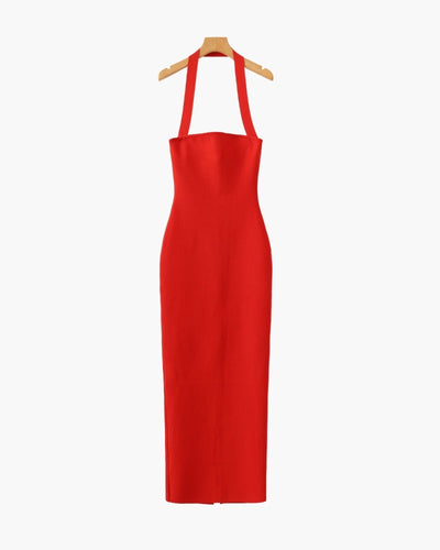 Maxiklänning med halterneck