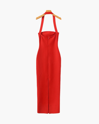 Maxiklänning med halterneck