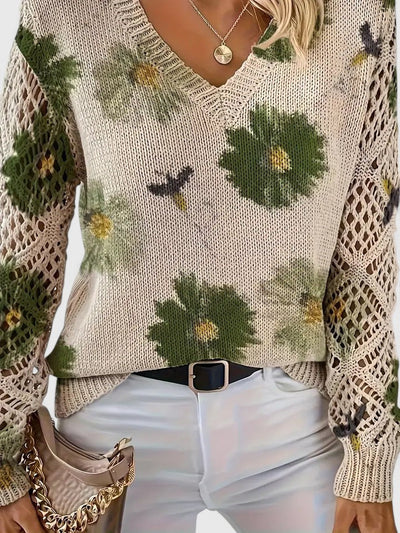 Liza elegant kofta med blommönster