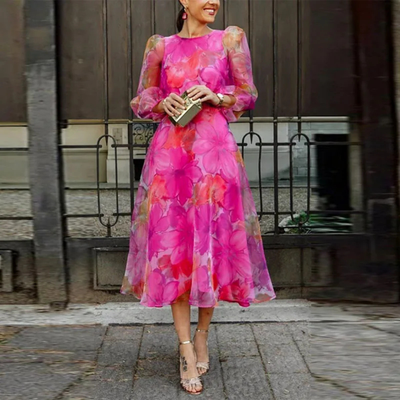 Anna klänning med blommönster