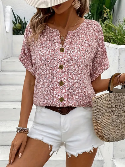 Verna blus med blommönster
