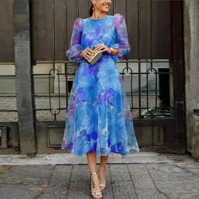 Anna klänning med blommönster