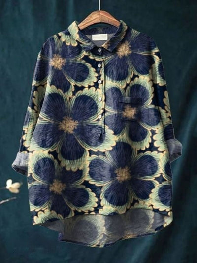 Blus med blommönster