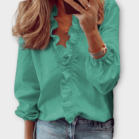 Karla blus med v-ringning