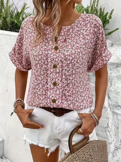 Verna blus med blommönster