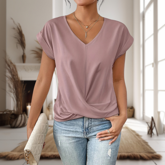 Elfriede blus med v-ringning
