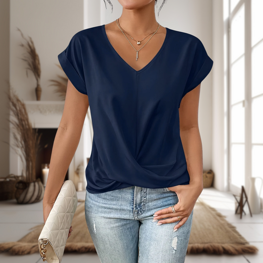 Elfriede blus med v-ringning