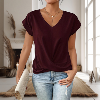 Elfriede blus med v-ringning