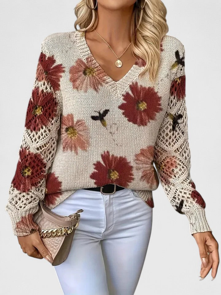 Liza elegant kofta med blommönster