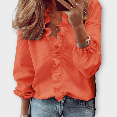 Karla blus med v-ringning
