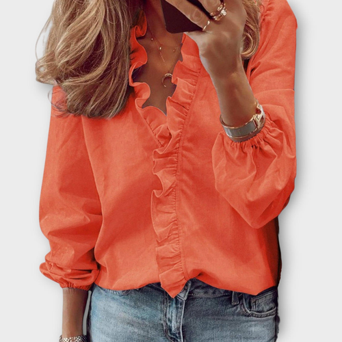 Karla blus med v-ringning
