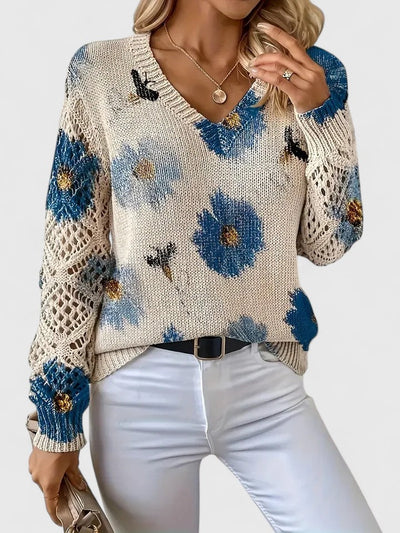 Liza elegant kofta med blommönster