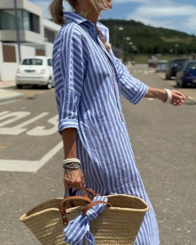 Jasmin skjortklänning med ränder