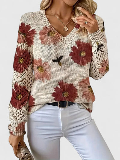 Liza elegant kofta med blommönster