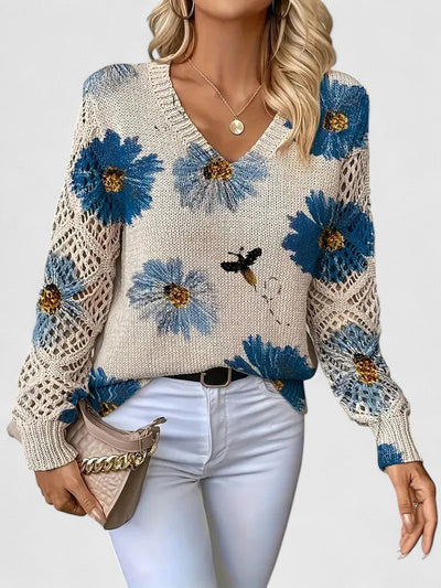 Liza elegant kofta med blommönster