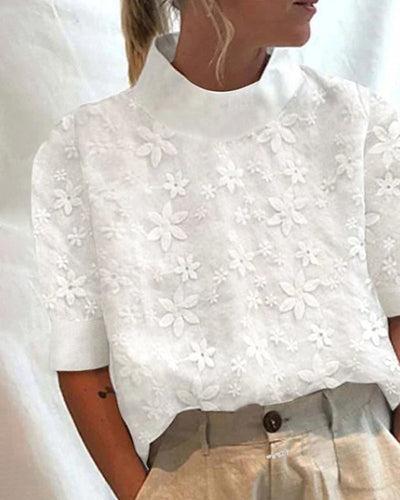 Stefanie blus med blommönster