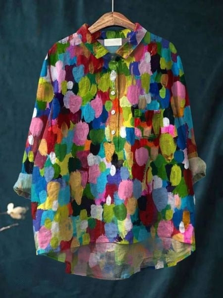 Blus med blommönster