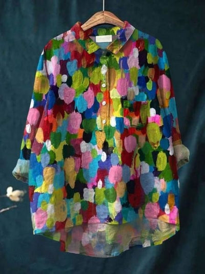 Blus med blommönster