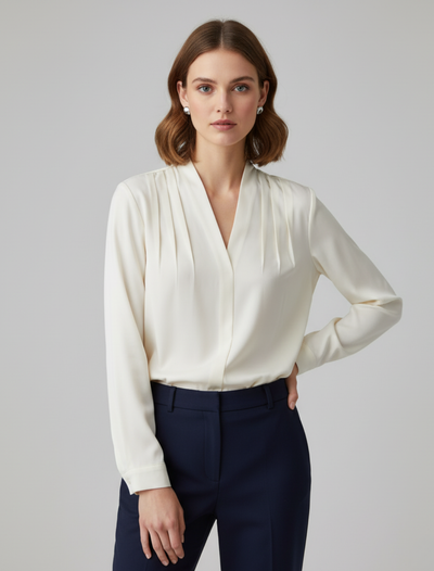 Elke blus med puffärmar