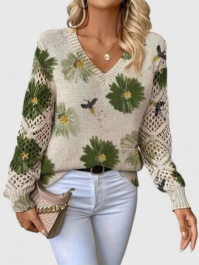 Liza elegant kofta med blommönster