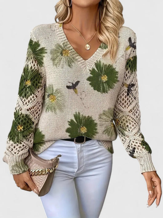 Liza elegant kofta med blommönster