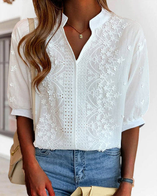 Susanne blus med v-ringning