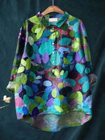 Blus med blommönster