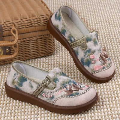 Marie loafers med blommönster