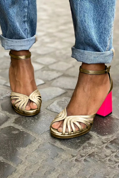 Milviana sandaler med blockklack