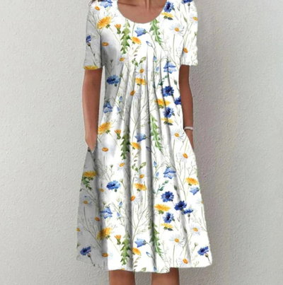 Tamara midiklänning med blommönster