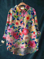 Blus med blommönster