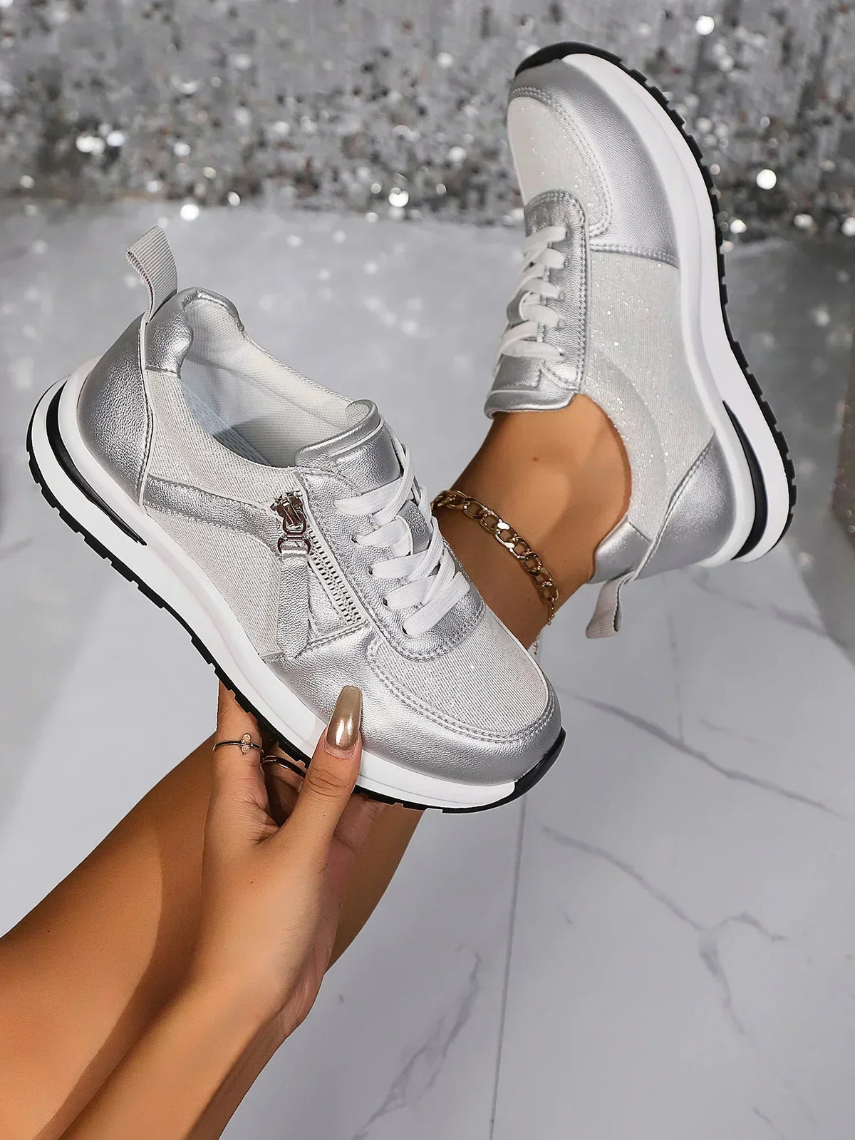 Sienna sneakers med dragkedja