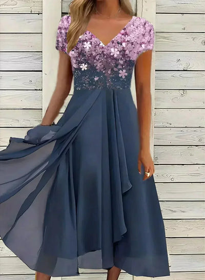 Yvonne klänning med blommönster