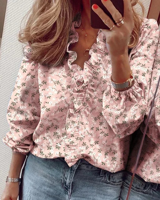 Katharina blus med volanger