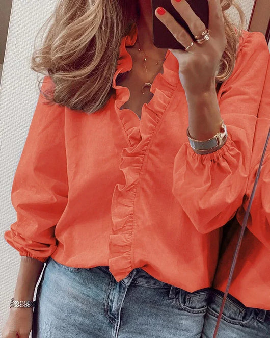 Katharina blus med volanger