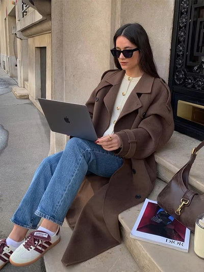 Sabine trenchcoat i ull