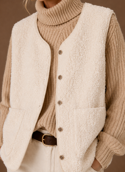 Teddyväst i mjuk fleece