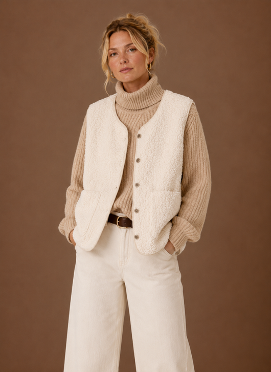 Teddyväst i mjuk fleece