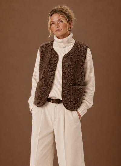 Teddyväst i mjuk fleece