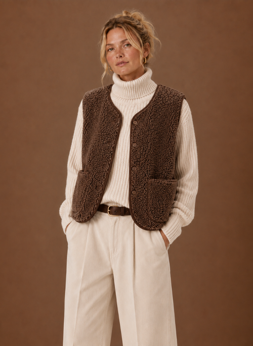 Teddyväst i mjuk fleece