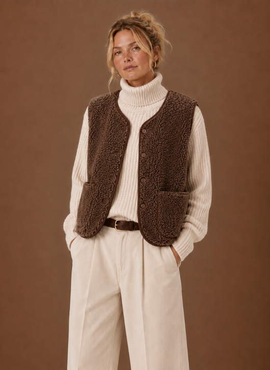 Teddyväst i mjuk fleece