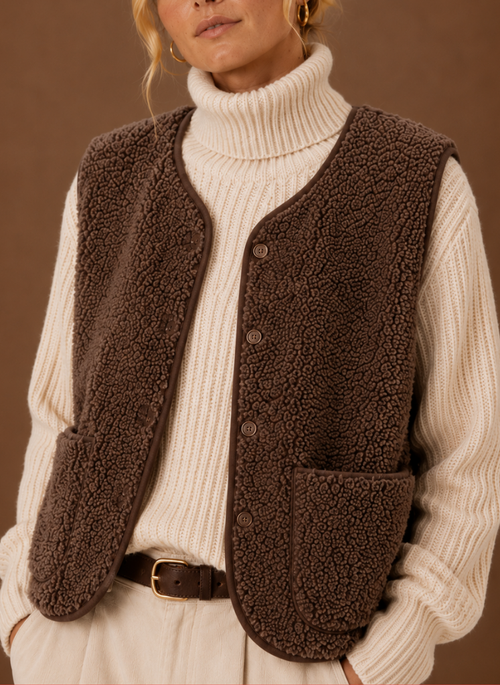 Teddyväst i mjuk fleece
