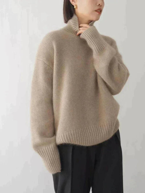 Doris stickad tröja i stickat – beige