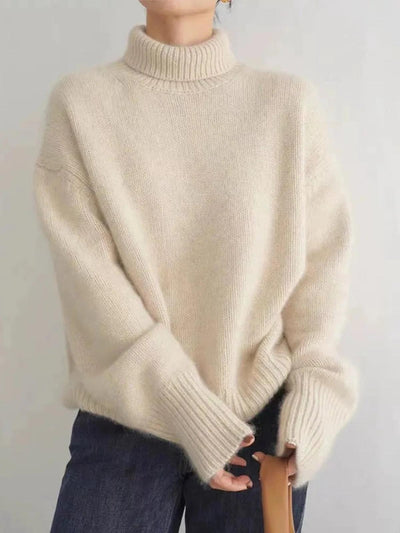 Doris stickad tröja i stickat – beige