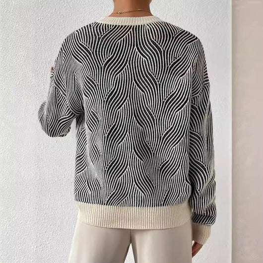 Varm stickad polotröja