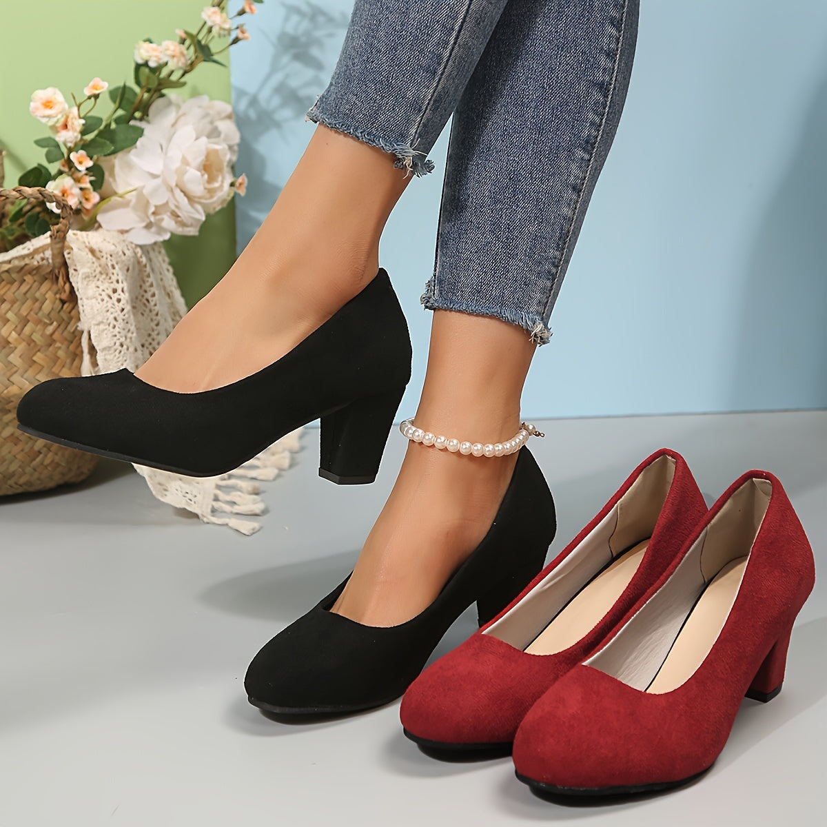 Vayda pumps med blockklack