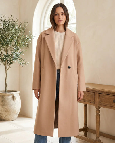 Astrid kappa i ylleoptik – oversized – khaki
